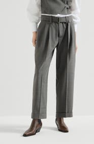 Brunello Cucinelli Tropical luxury wool baggy sartorial trousers