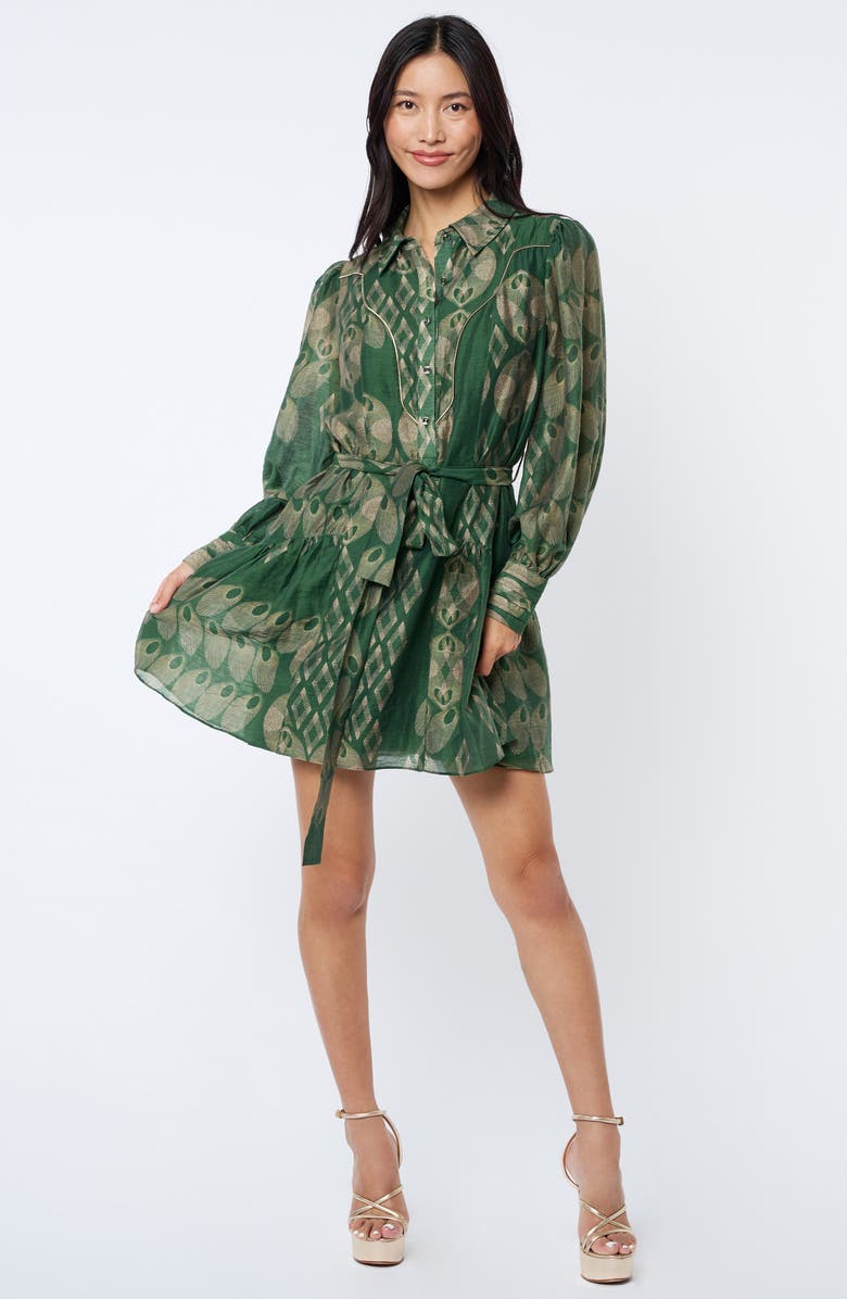 CIEBON Abbott Long Sleeve Shirtdress, Alternate, color, Green