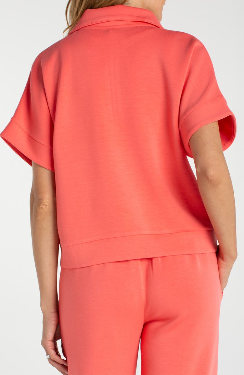 Liverpool Los Angeles Knit Half Zip Top, Alternate, color, Sunset Coral