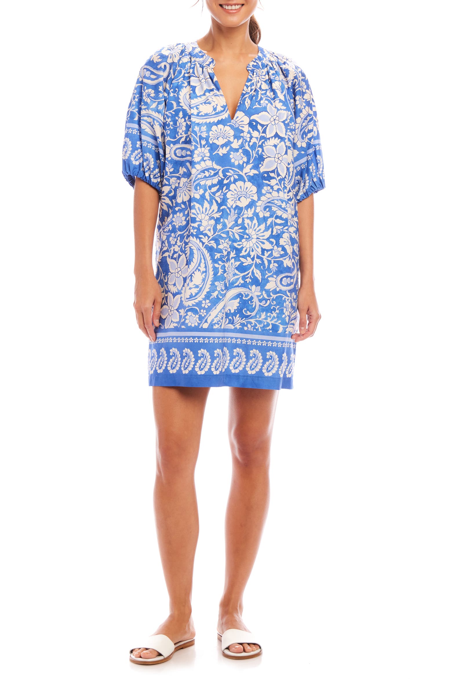 Kane Rugs Karen Kane Puff Sleeve Cotton Peasant Dress (Women) | Nordstromrack