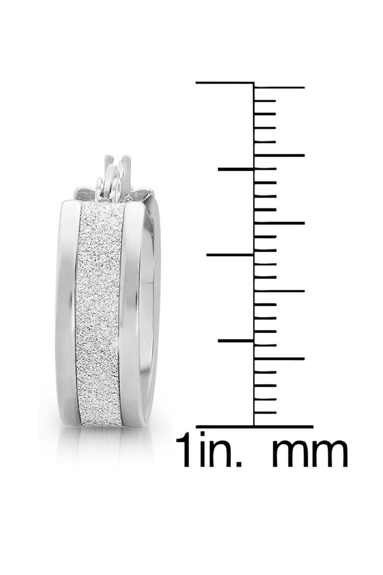 Stainless Steel Stone Hoop Earrings, Alternate, color, SILVER