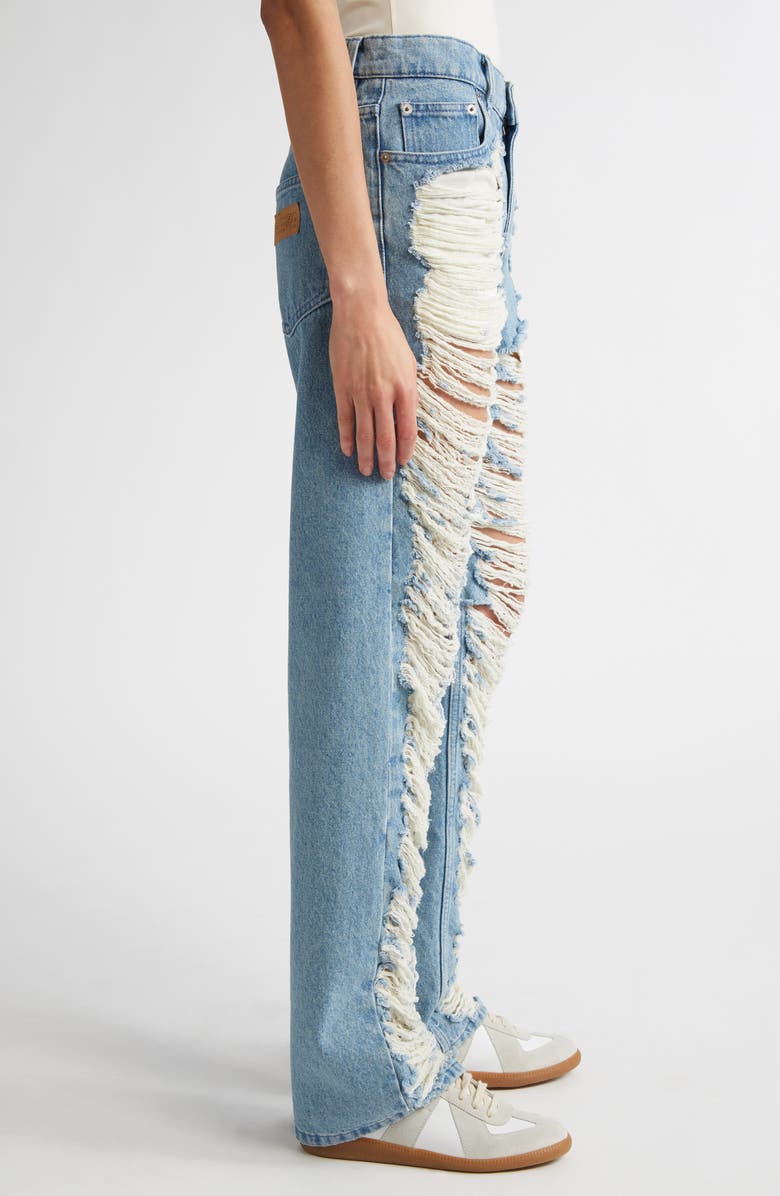 Ripped Straight Leg Jeans