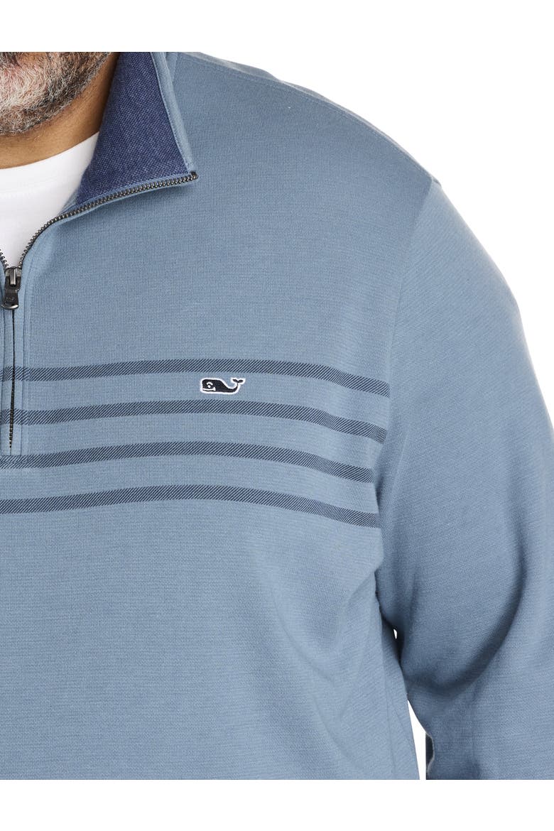 Big & Tall Brenton Stripe Saltwater 1/4-Zip Pullover, Alternate, color, BLUE MIRAGE