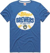 Homage Men's Homage Royal Milwaukee Brewers MLB x Topps Baseball The Real One Tri-Blend T-Shirt