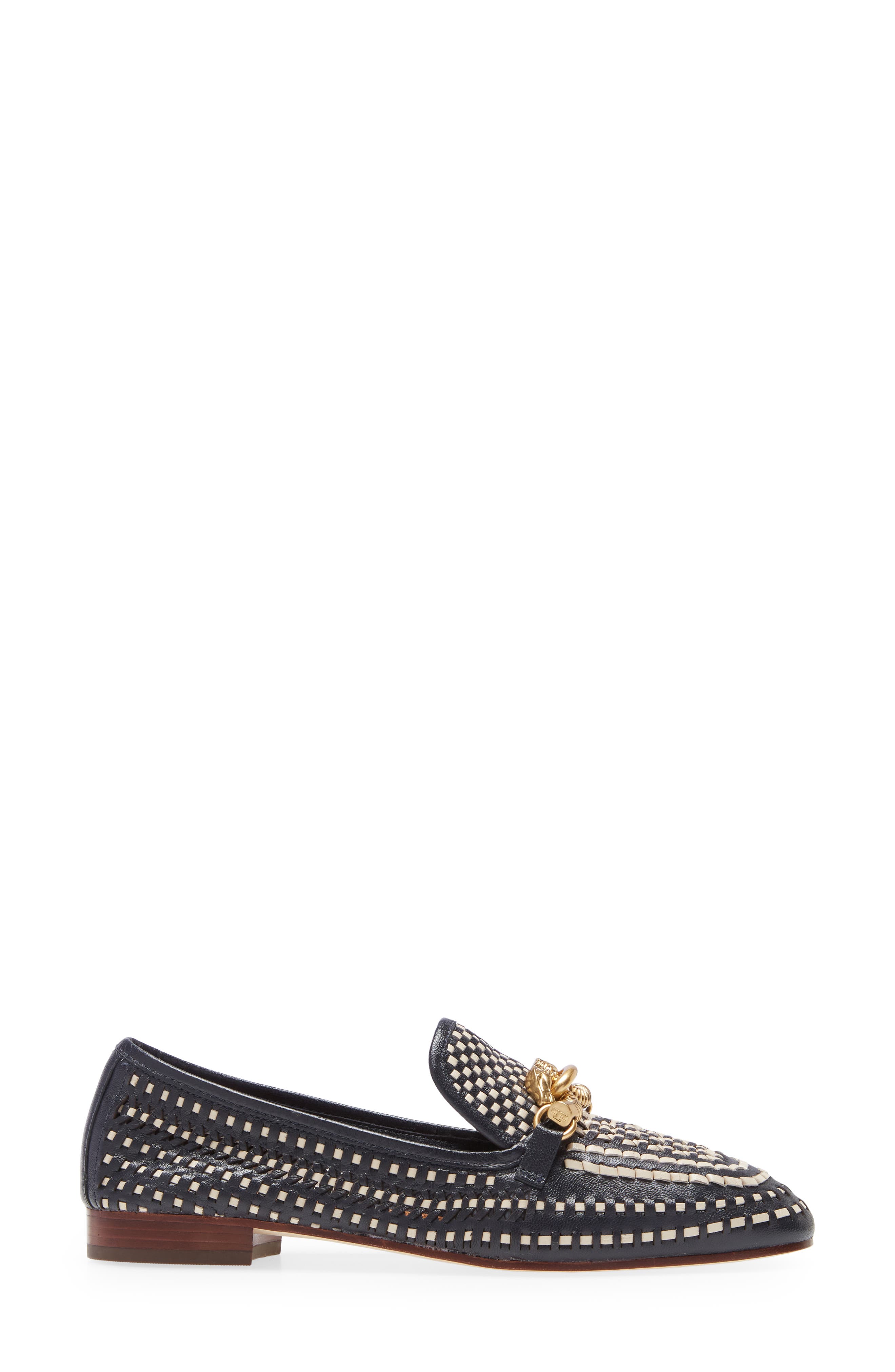 Jessa Leather Loafer, Alternate, color, PERFECT NAVY / REAM / GOLD