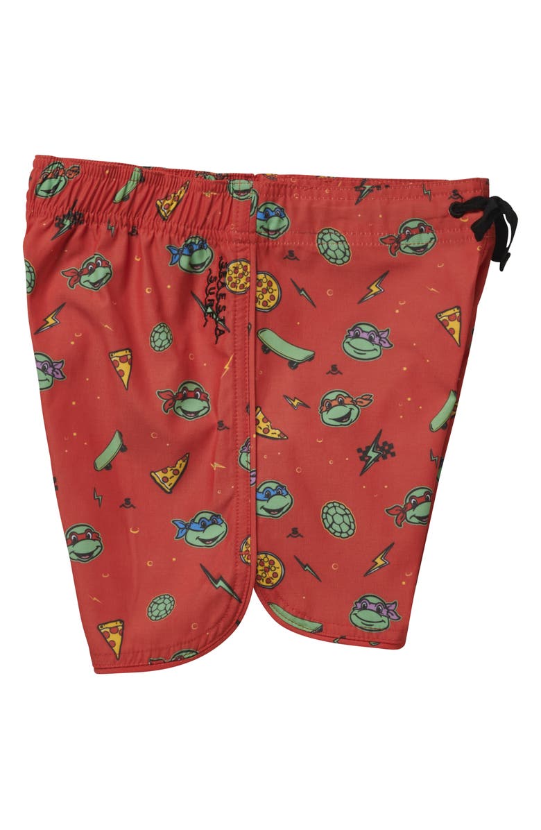 SEAESTA SURF x Teenage Mutant Ninja Turtles<sup>®</sup> Kids' Retro Style Board Shorts, Alternate, color, Red
