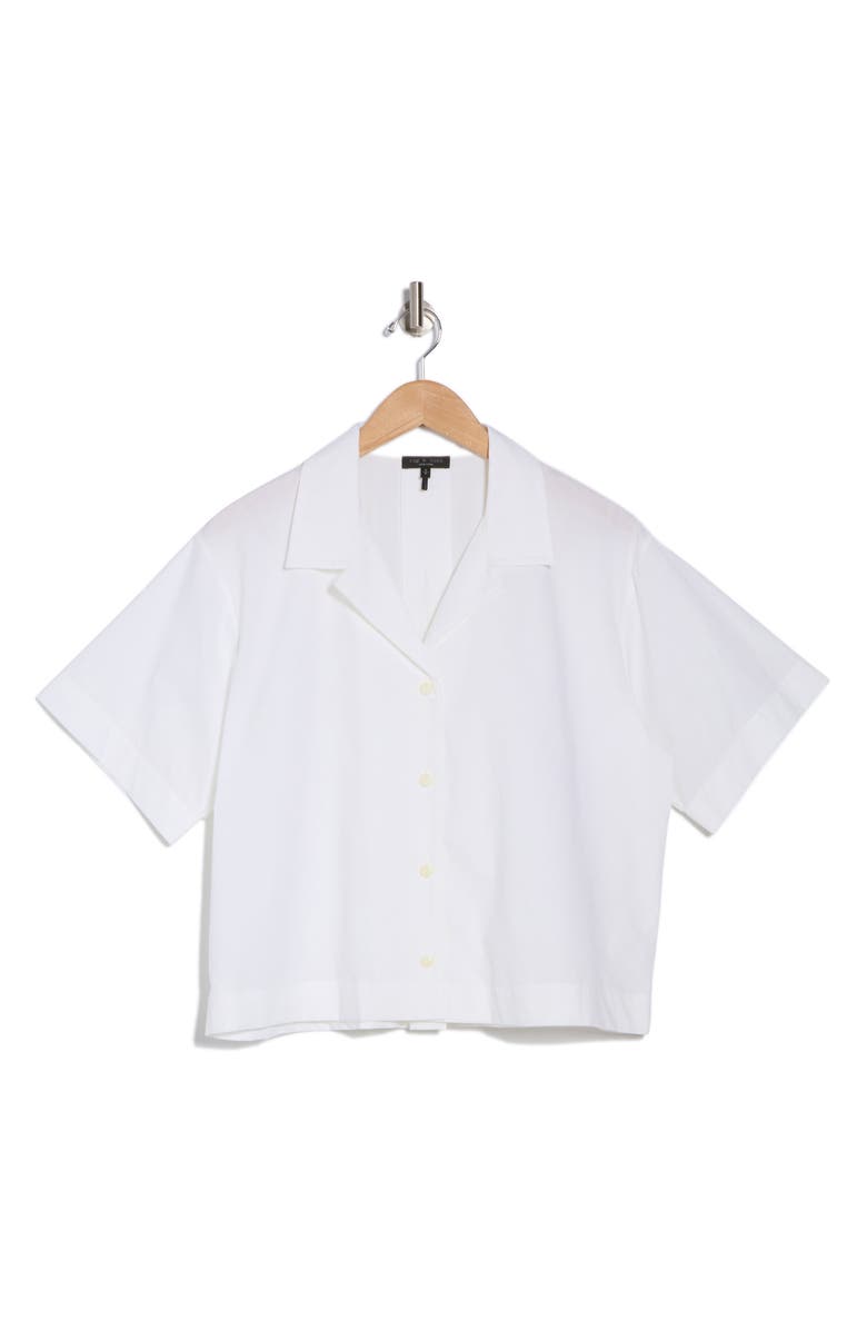 rag & bone Reese Short Sleeve Button-Up Shirt, Alternate, color, White