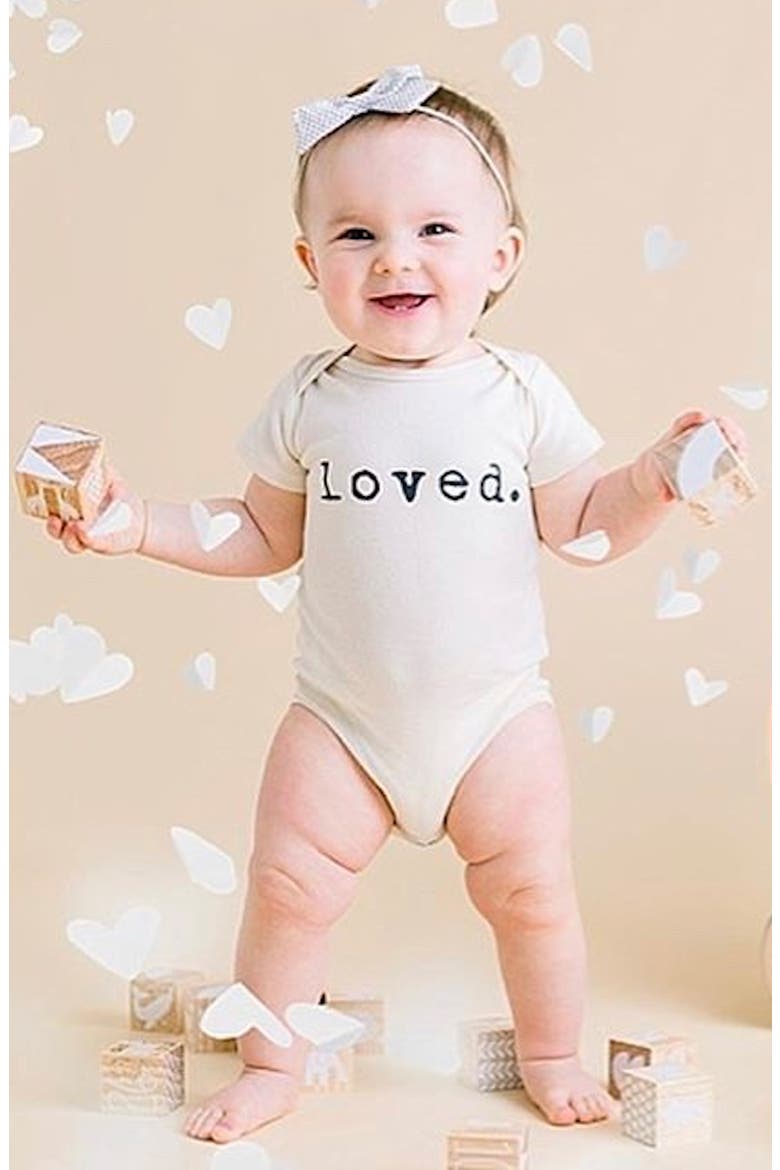 Loved Organic Cotton Bodysuit, Alternate, color, NATURAL