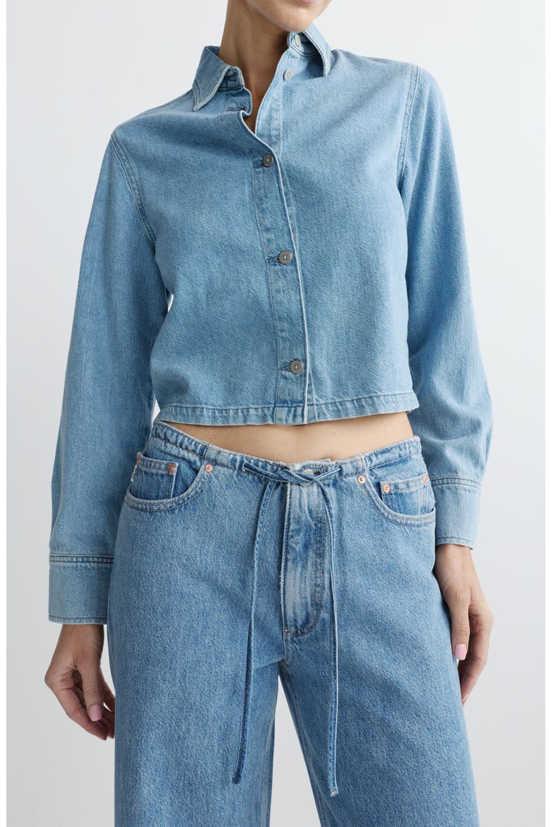 Montauk Aura Button-Up Denim Top, Alternate, color, RHONE AURA