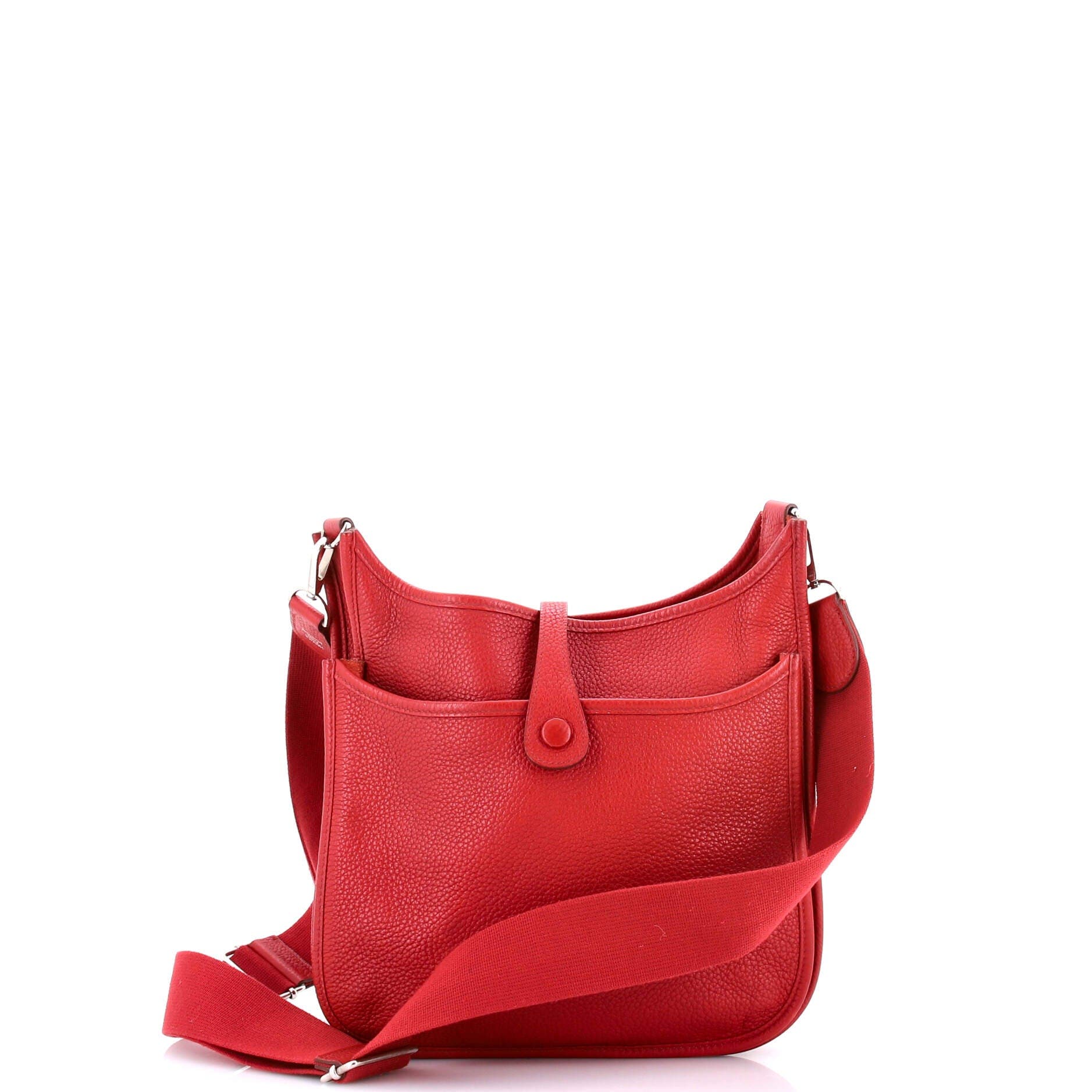 Pre-Owned Hermes Evelyne Bag Gen III Clemence PM, Alternate, color, Rouge Garance