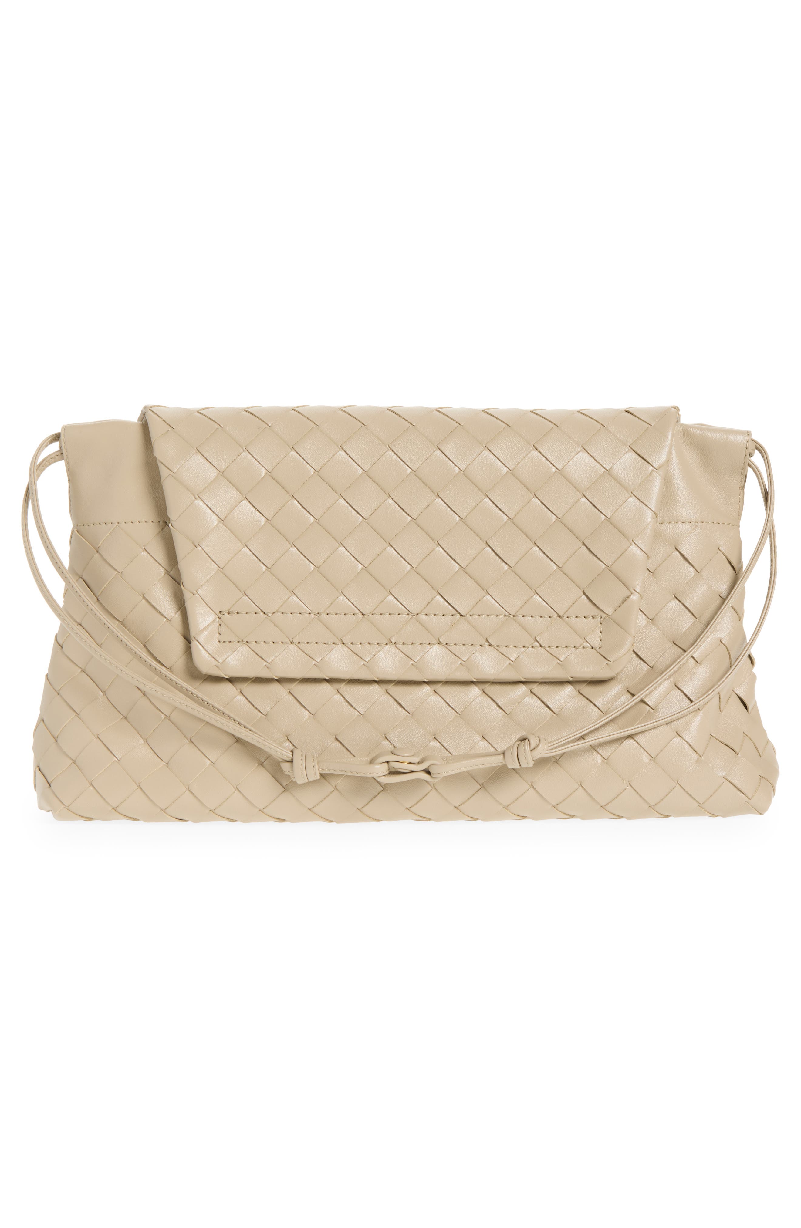 Dustbag Day Intrecciato Leather Shoulder Bag, Alternate, color, 9615 ECRU-GOLD