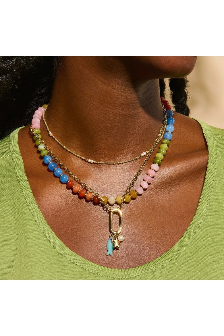Veronica Beaded Multi-color Necklace, Alternate, color, Multicolor