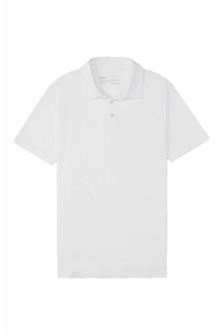 Organic Cotton Luxe Stretch Jersey Slim Polo, Alternate, color, White