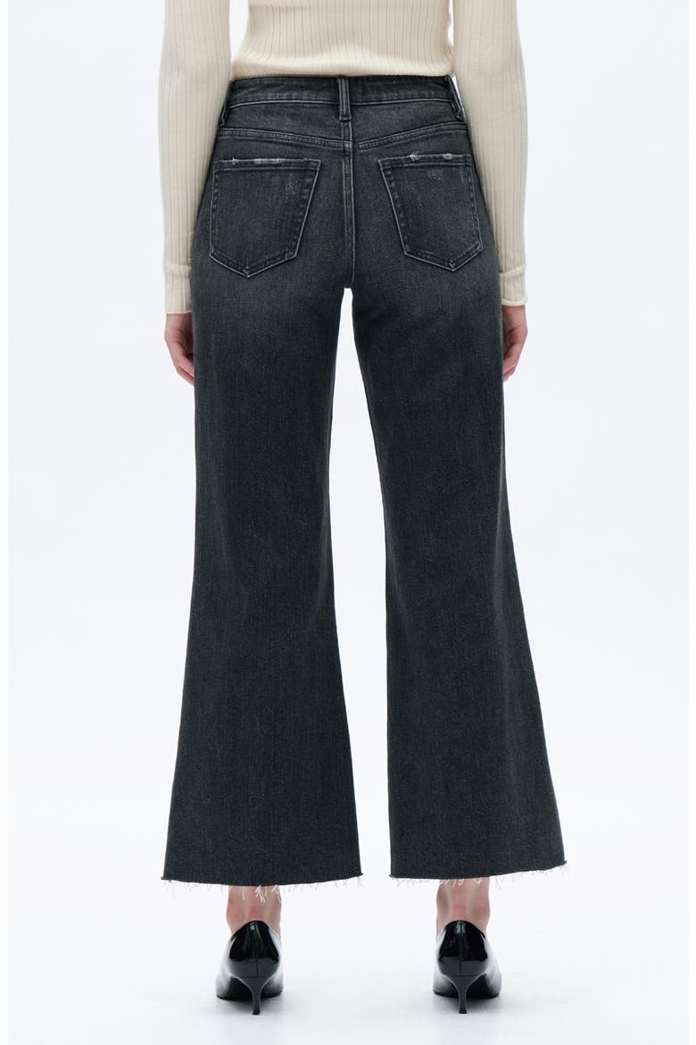 Raw Hem Mid Rise Wide Leg Jeans, Alternate, color, DARK GREY