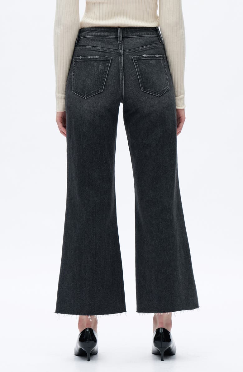 Bayeas Raw Hem Mid Rise Wide Leg Jeans, Alternate, color, Dark Grey