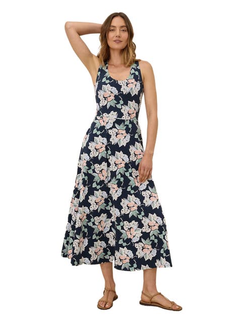 Organic Cotton Fit & Flare Open Back Maxi Dress