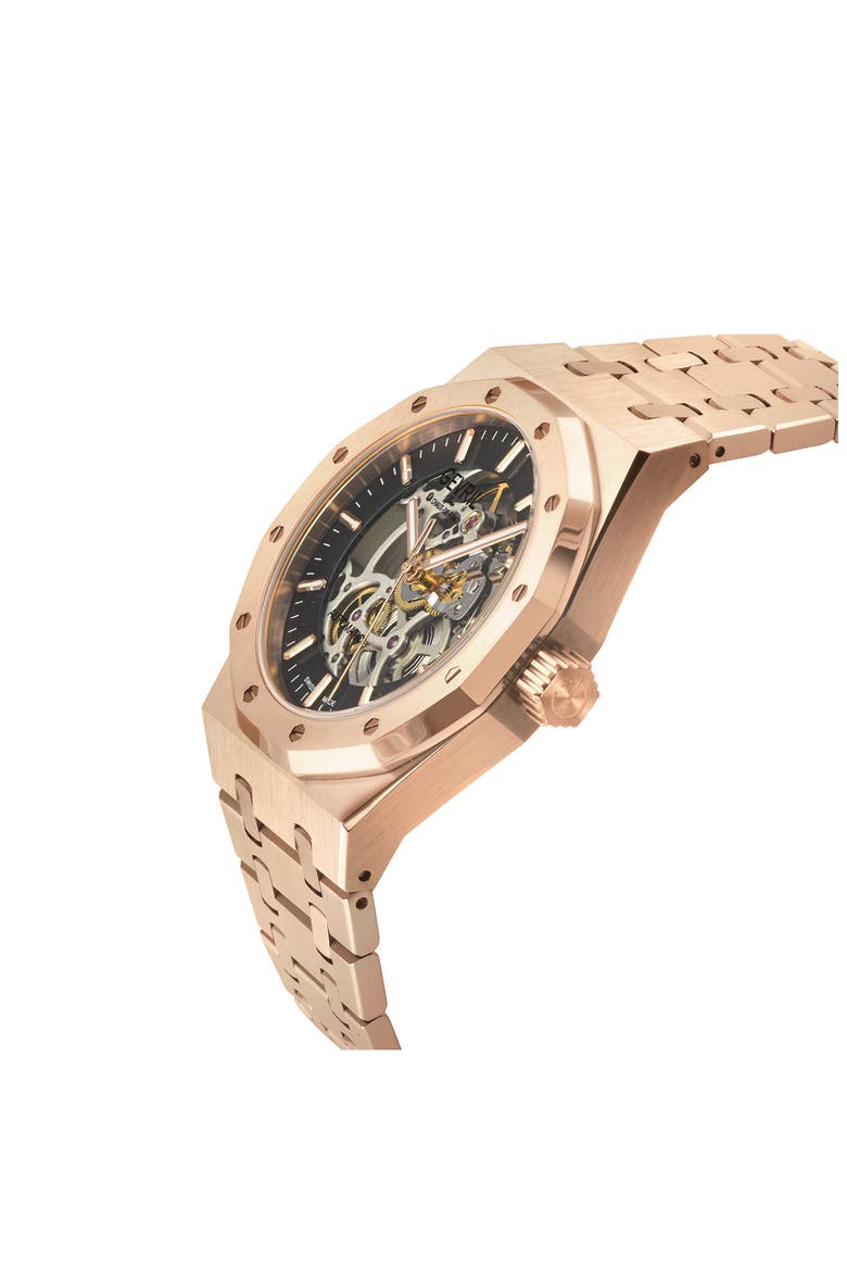 Gotham Automatic Bracelet Watch, 41mm, Alternate, color, ROSE GOLD
