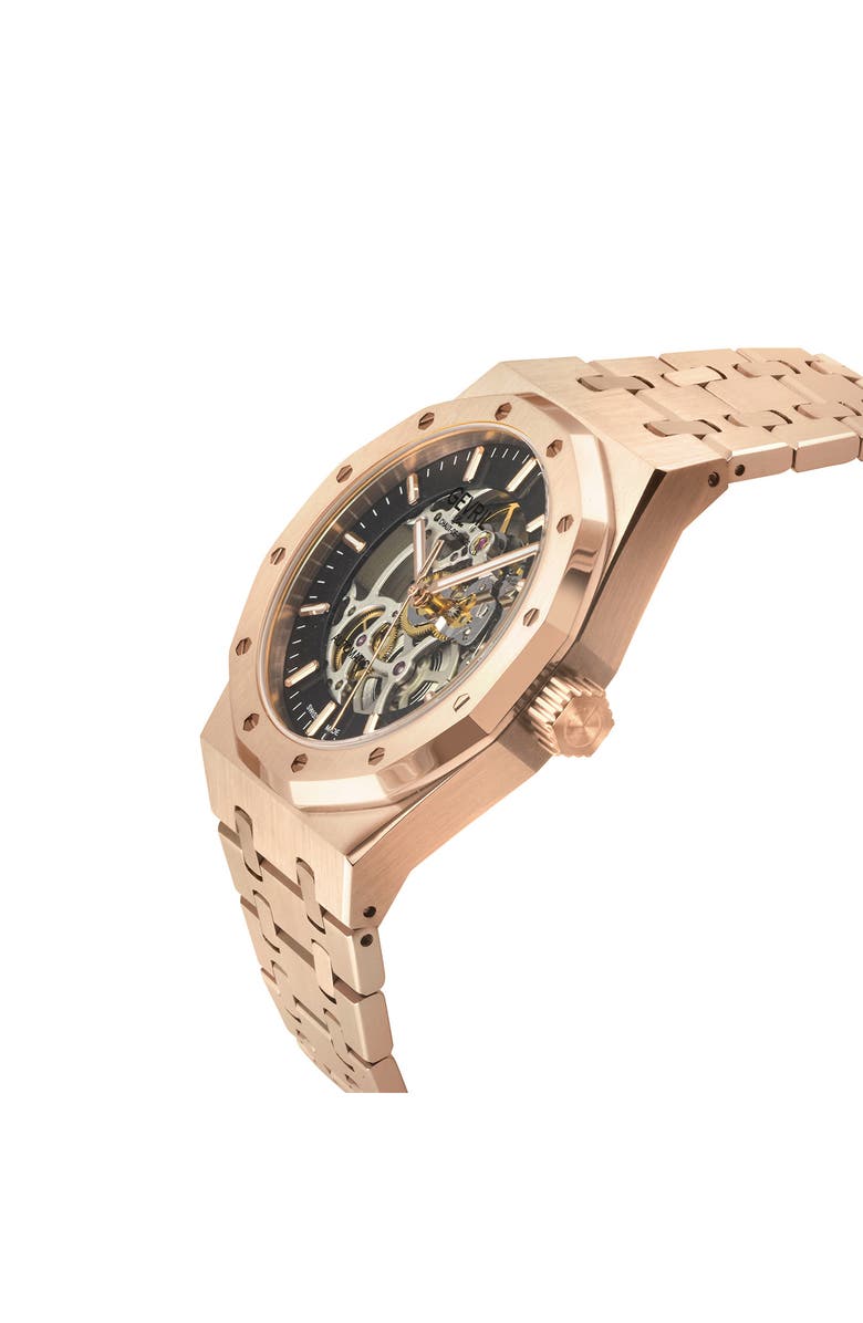 GEVRIL Gotham Automatic Bracelet Watch, 41mm, Alternate, color, Rose Gold