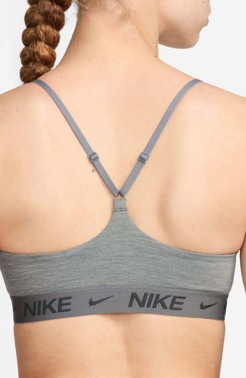 Nike Indy Light Support Padded Adjustable Sports Bra In Gray