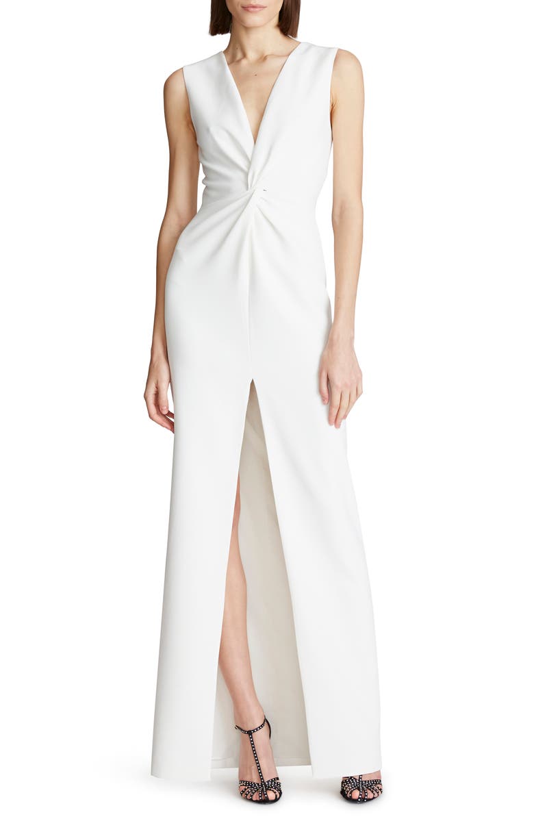 HALSTON EVENING Melanie Stretch Crepe Gown, Main, color,