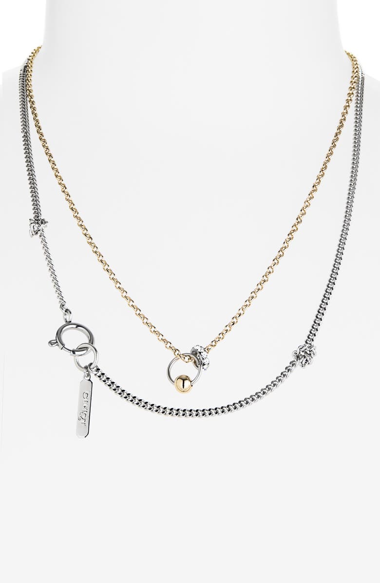 Justine Clenquet Clark Layered Mixed Metal Necklace, Alternate, color, Gold N Palladium