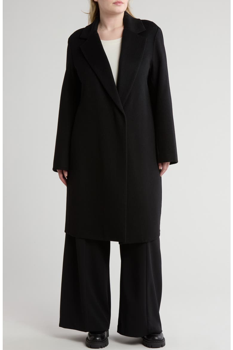 Classic Straight Wool Blend Coat, Main, color, BLACK