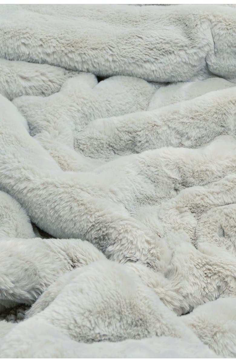 Sea To Me Blankets Carmel Cuddle Faux Fur Throw Blanket, Alternate, color, Misty Grey