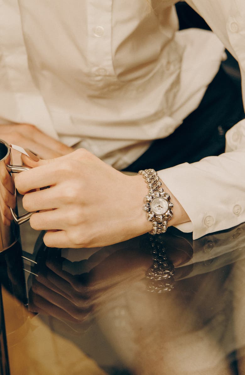 JBW x Luar Atmosphere Pavé Bracelet Watch, 30mm, Alternate, color, Stainless Steel