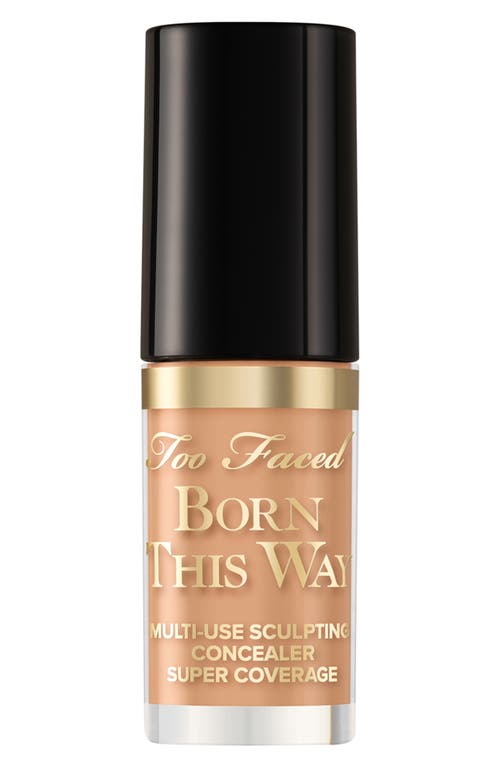 Too Faced Mini Born This Way Super Coverage Multi-use Concealer Warm Beige 0.06 oz / 1.77 ml In Warm Beige