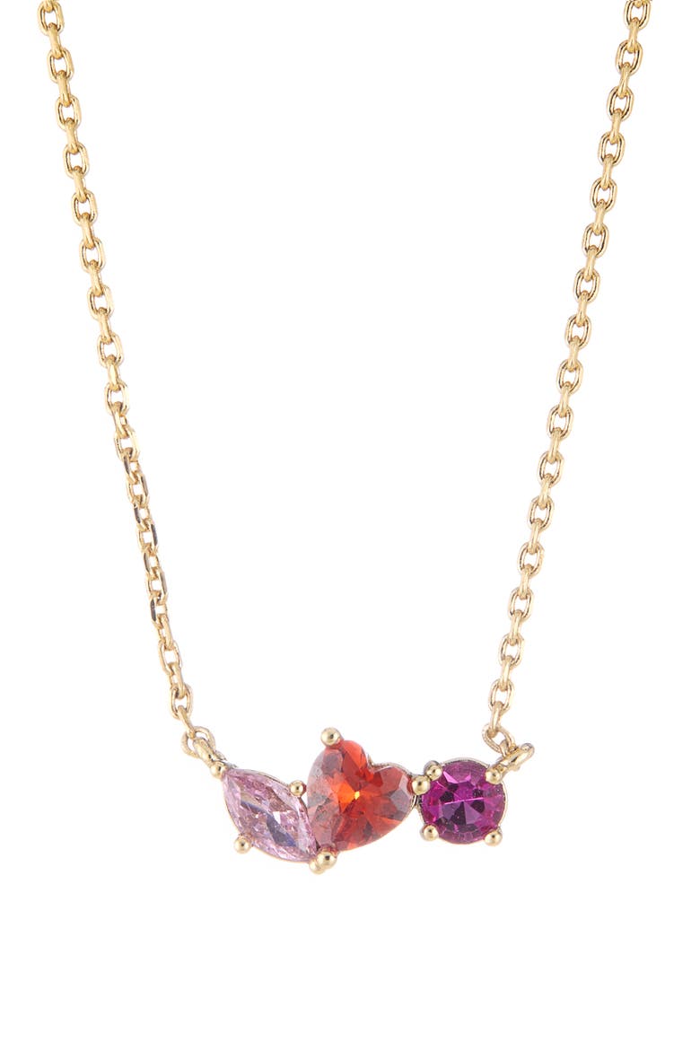 crystal cluster pendant necklace, Alternate, color, PINK MULTI