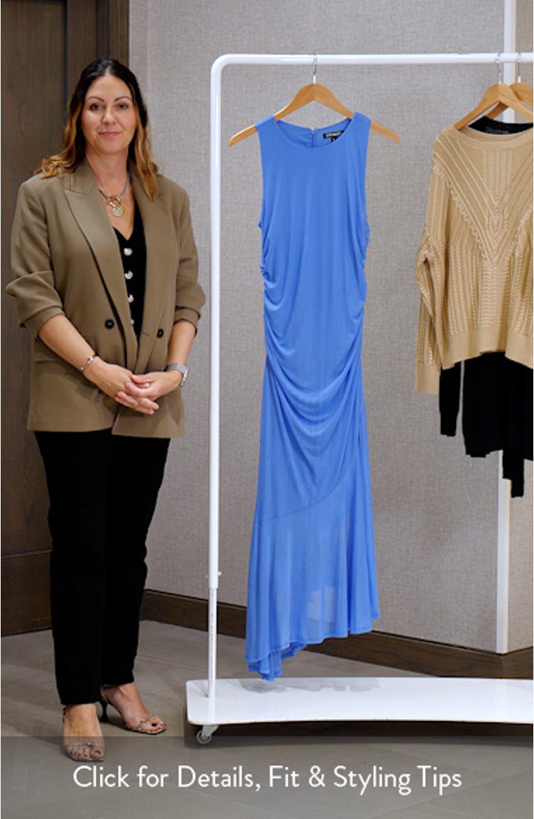 Laney Asymmetric Mesh Dress, sales video thumbnail