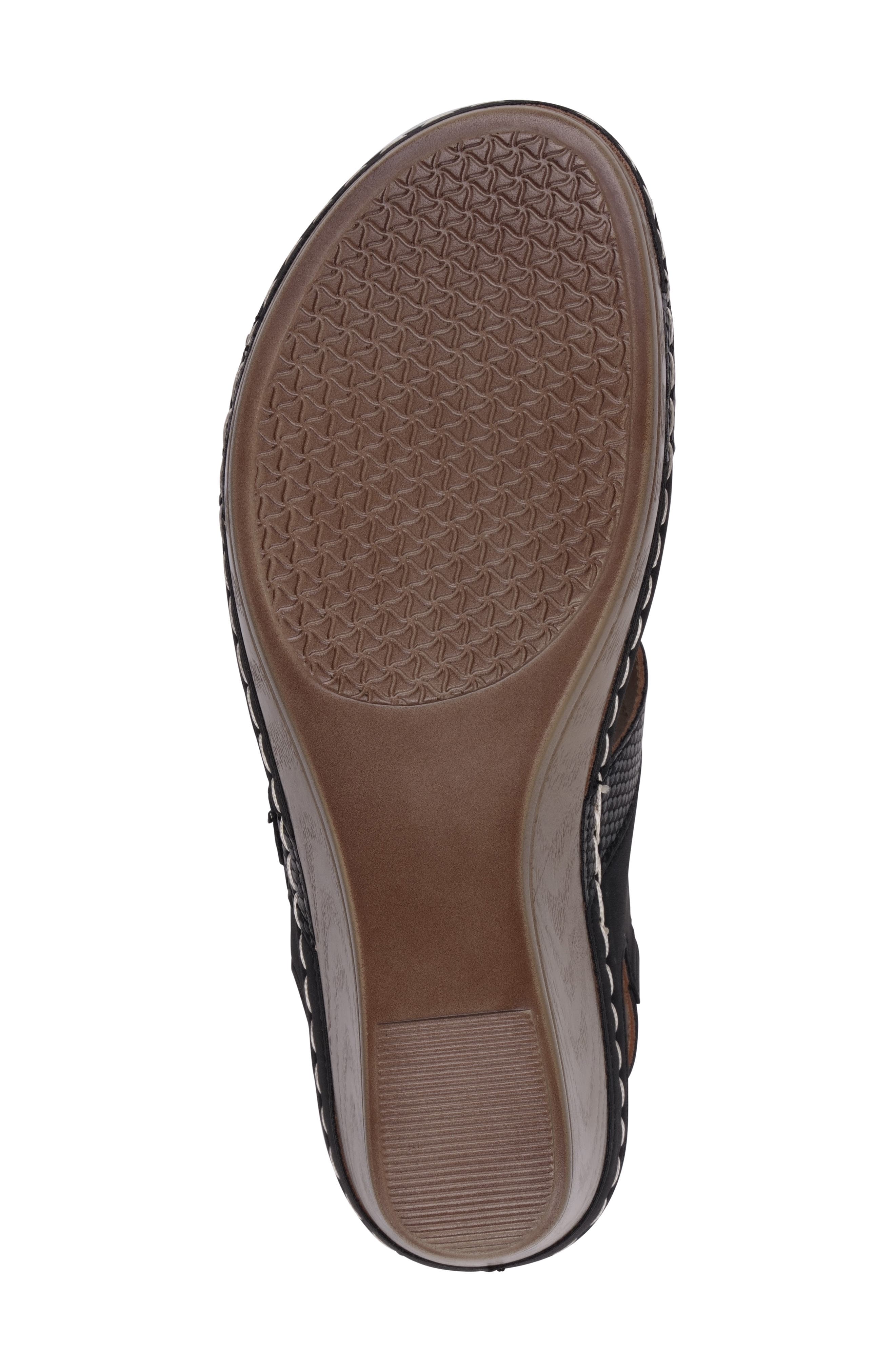 GOOD CHOICE NEW YORK Tulip Ankle Strap Platform Wedge Sandal, Alternate, color, Black