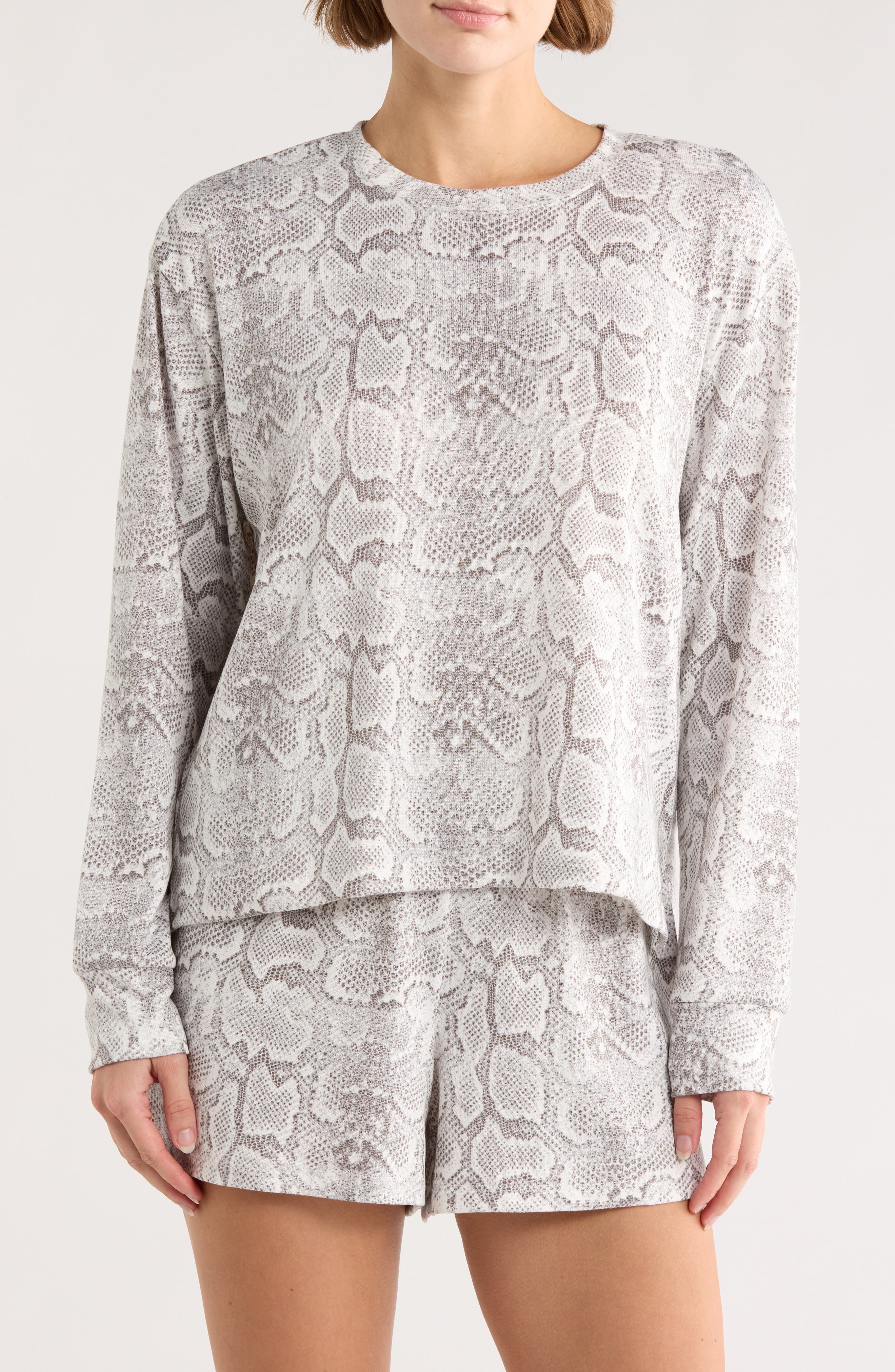 PJ Salvage Long Sleeve Top & Boxer Shorts Pajamas