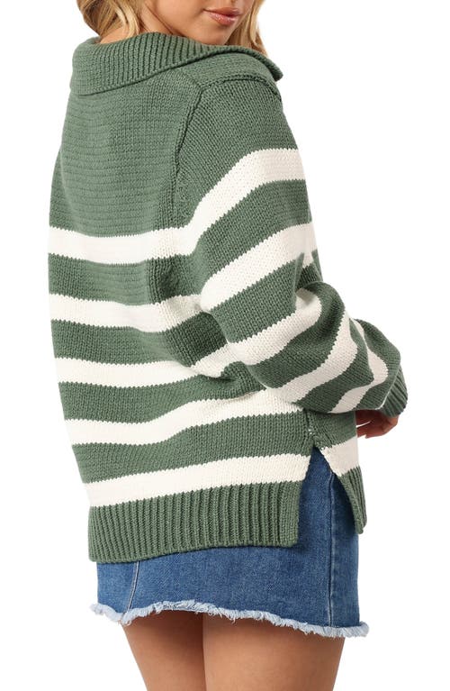 Petal And Pup Petal & Pup Shea Stripe Johnny Collar Sweater In Multi