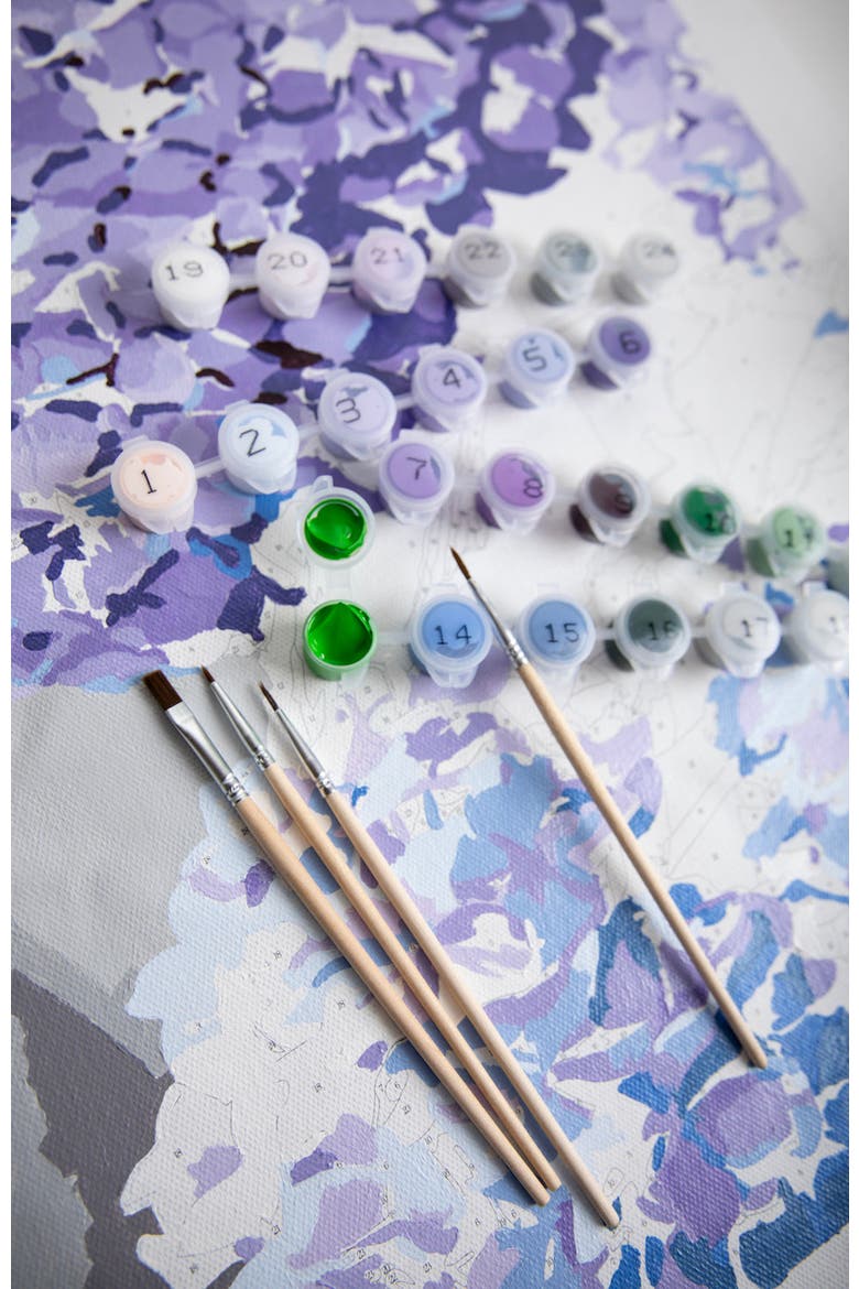 Happily Hydrangea Paint by Numbers Kit, Alternate, color, Light Blue / Purple