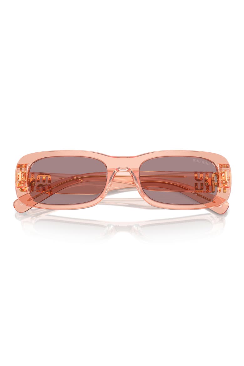 53mm Rectangular Sunglasses, Main, color, PURPLE