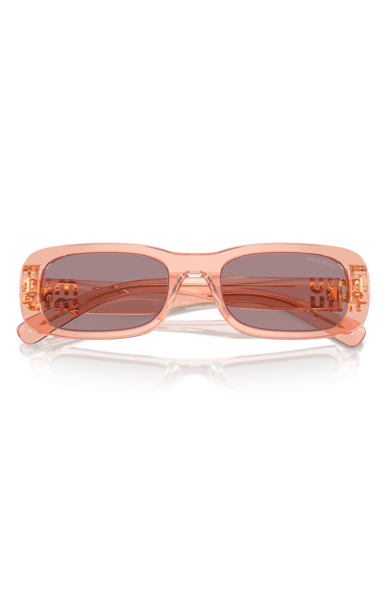 Miu Miu 53mm Rectangular Sunglasses, Main, color, Purple