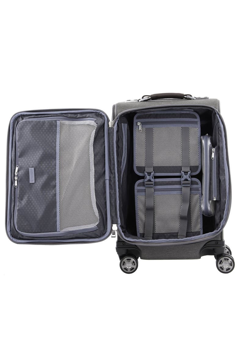Platinum Elite Softside Expandable 20" Carry On Spinner Luggage, Fits up to 15" Laptop, Alternate, color, Vintage Grey