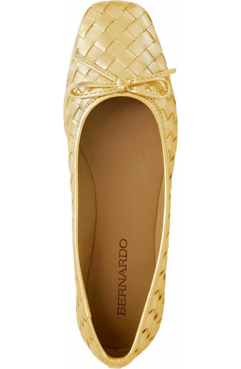 Bernardo Footwear Gwynn Woven Ballet Flat, Alternate, color, Gold