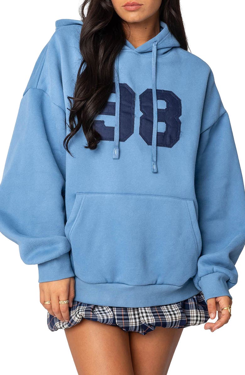 EDIKTED 98 Oversize Hoodie, Main, color, Blue