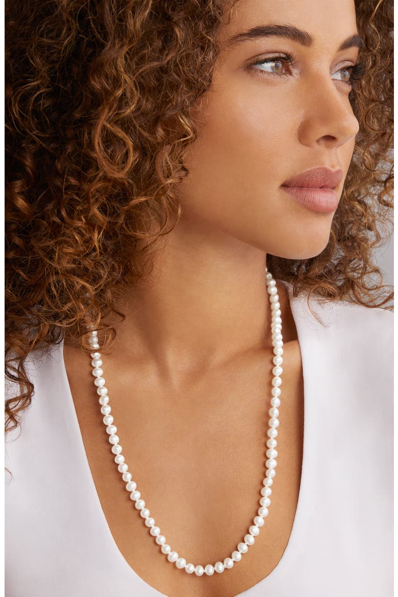 Luna Freshwater Pearl Necklace, Alternate, color, SILVER