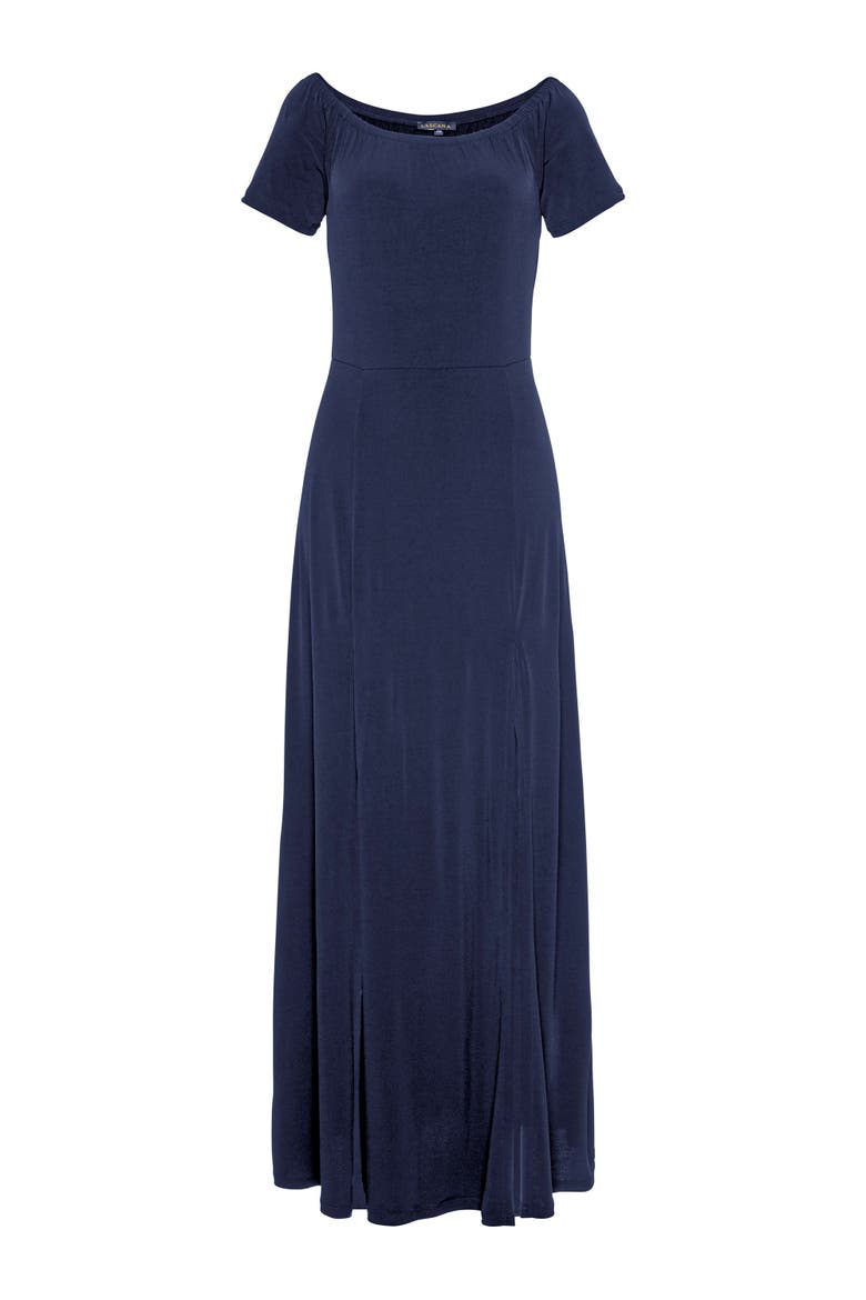 Off Shoulder Maxi Dress, Alternate, color, Navy