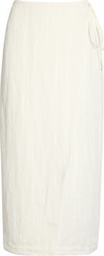 Favorite Daughter The Invisible String Linen Blend Wrap Midi Skirt