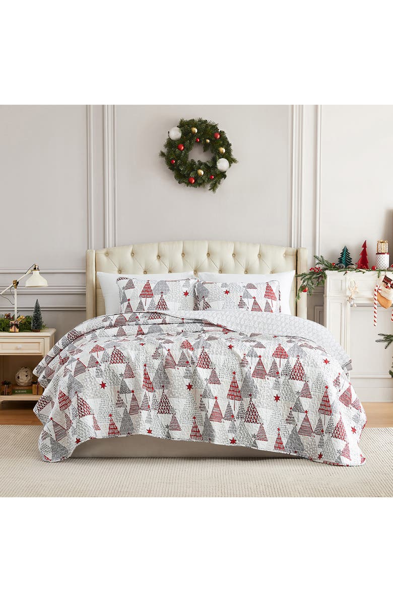 SOUTHSHORE FINE LINENS Merry and Bright Oversize Holiday Quilt Set, Alternate, color, Merry And Bright