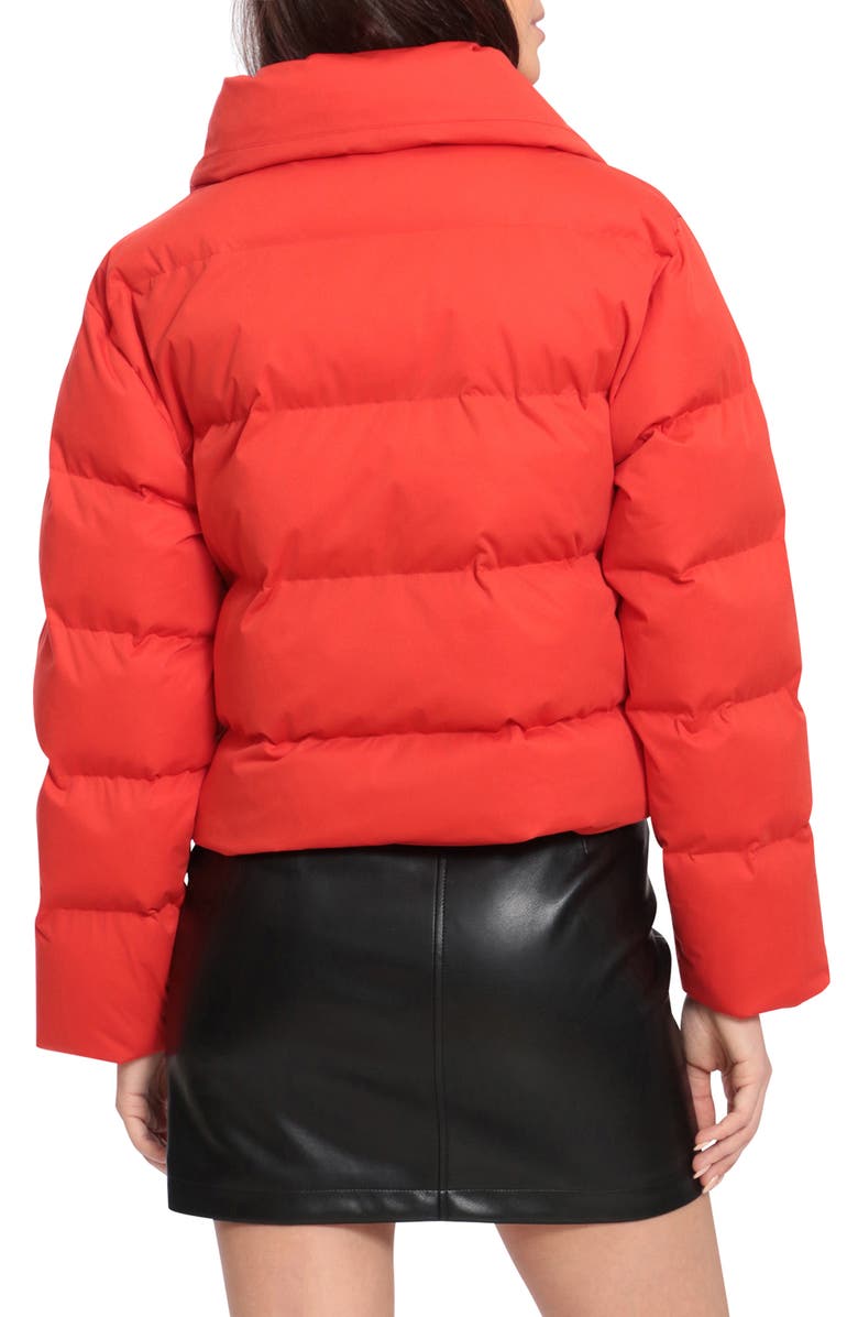Avec Les Filles Envelope Collar Water Resistant Duvet Puffer Coat, Alternate, color, Scarlet