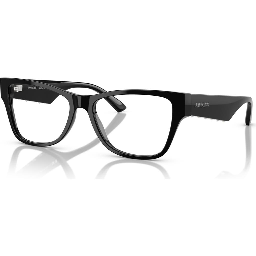 Jimmy Choo 54mm Rectangle Optical Glasses In Black