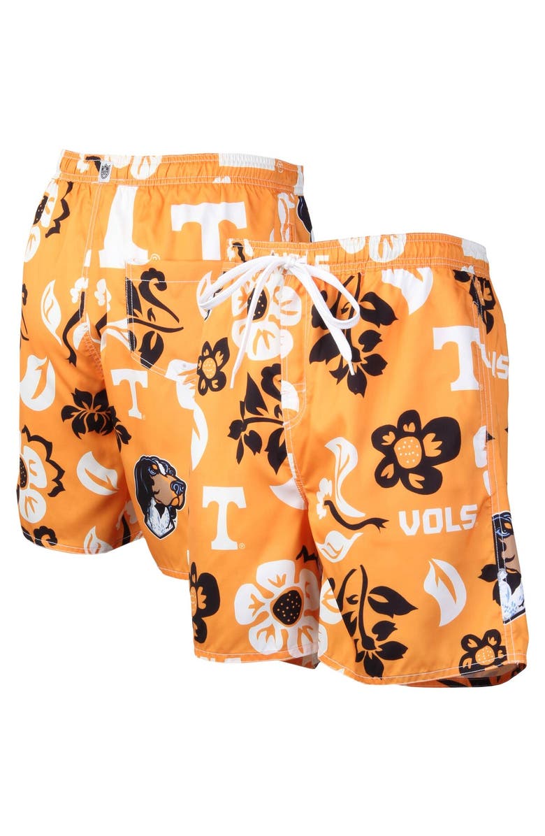 Wes & Willy Men's Wes & Willy Tennessee Orange Tennessee Volunteers Floral Volley Logo Swim Trunks, Alternate, color, 