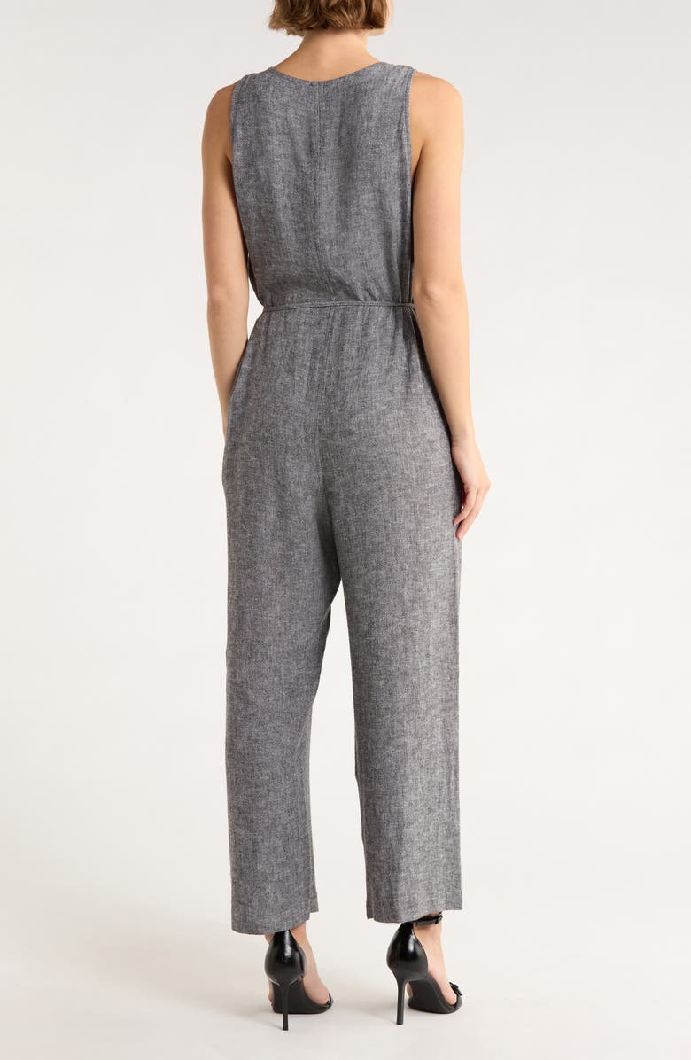 matty m. Linen Blend Jumpsuit, Alternate, color, Black