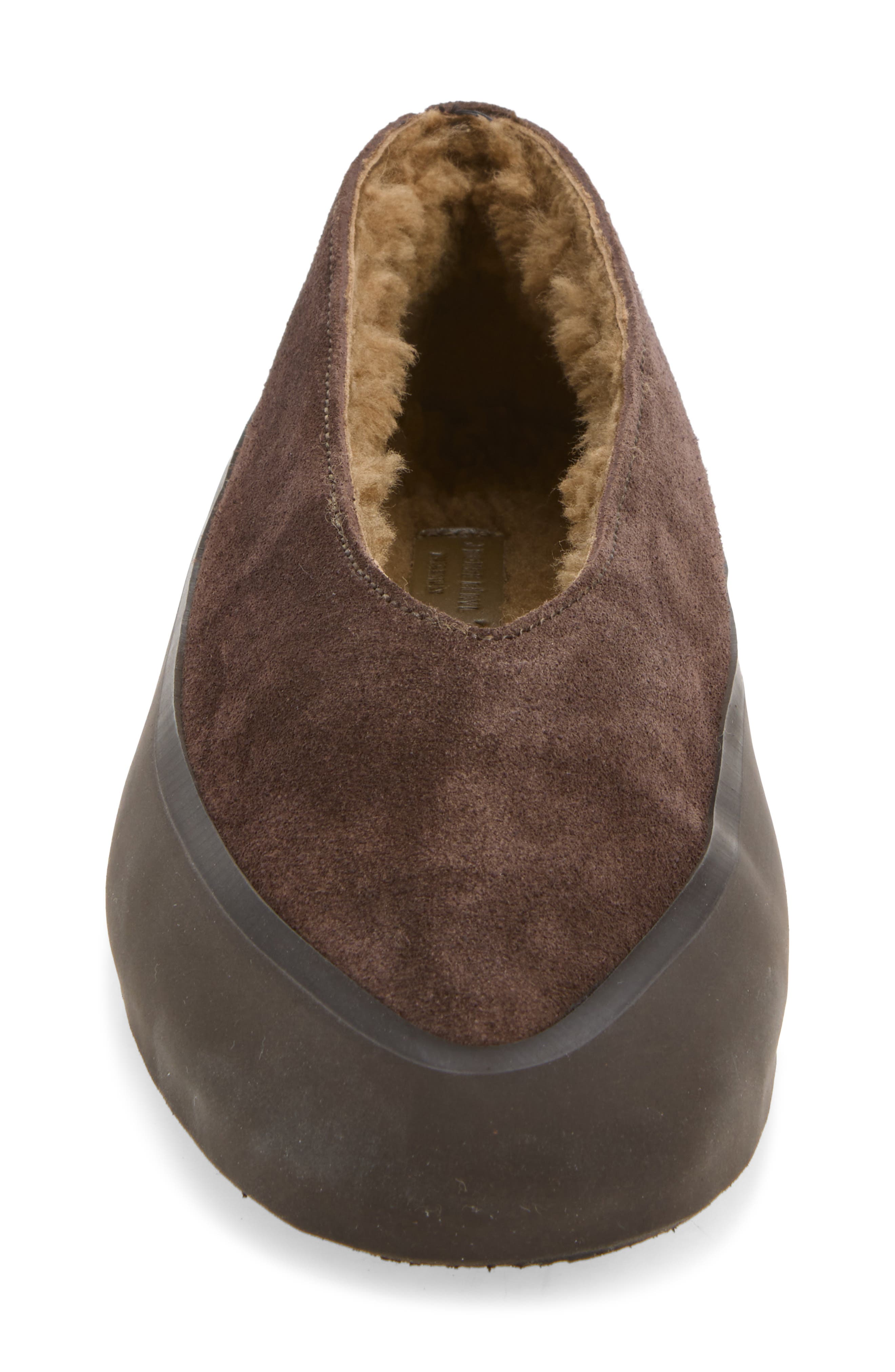 Après Ski Genuine Shearling Lined Ballerina Flat, Alternate, color, BROWN