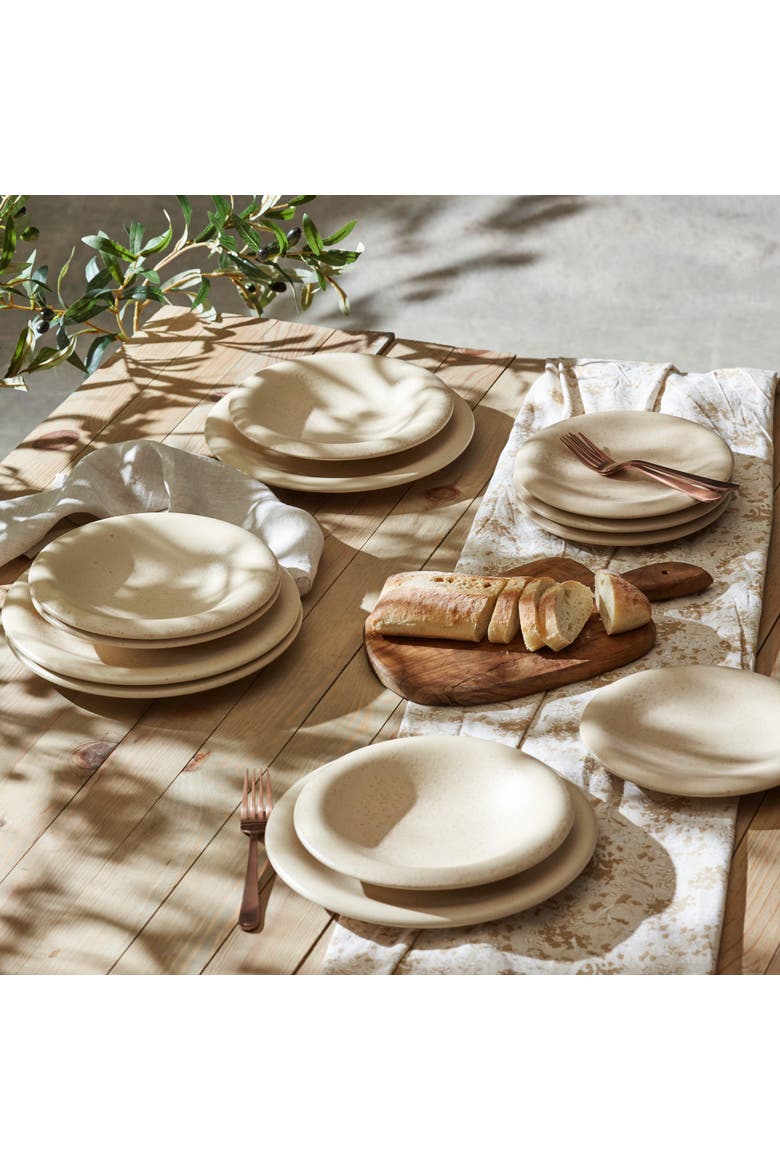 Porto by Stone Lain Aro Stoneware 24-Piece Dinnerware Set, Alternate, color, Cream Matte